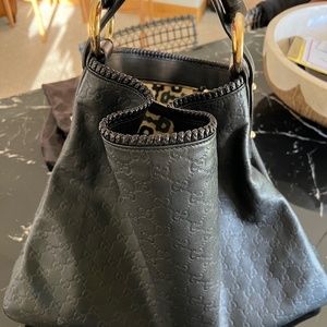 Gucci Guccissima Large Leather Horsebit Hobo Bag - Vintage